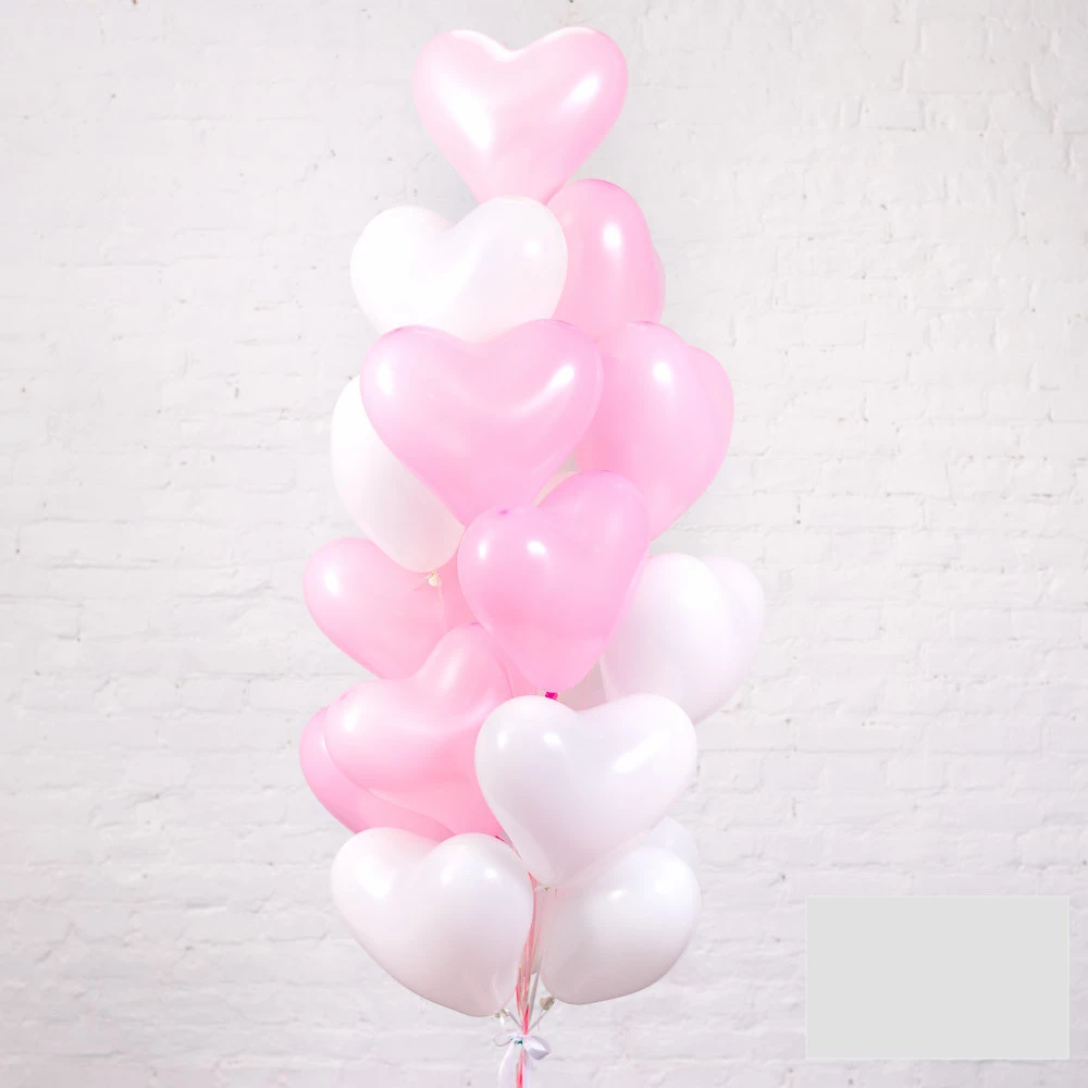 Облако «Розовое и белое» из 15сердец