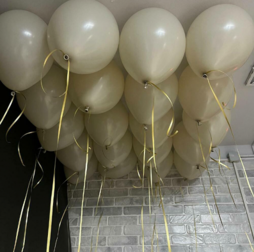 Латексный шар с гелием Кремовый Пастель 35см